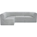  Manufacturer Color_Grey -- Ollie 98" Grey Boucle Fabric Upholstered 4 pc Modular Sectional IMAGE 4