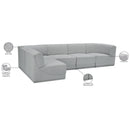  Manufacturer Color_Grey -- Ollie 128" Grey Boucle Fabric Upholstered 5 pc Modular Sectional IMAGE 16