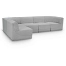  Manufacturer Color_Grey -- Ollie 128" Grey Boucle Fabric Upholstered 5 pc Modular Sectional IMAGE 1