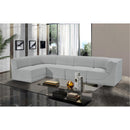 Manufacturer Color_Grey -- Ollie 128" Grey Boucle Fabric Upholstered 5 pc Modular Sectional IMAGE 2