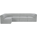  Manufacturer Color_Grey -- Ollie 128" Grey Boucle Fabric Upholstered 5 pc Modular Sectional IMAGE 5