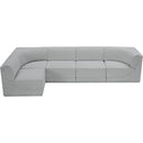  Manufacturer Color_Grey -- Ollie 128" Grey Boucle Fabric Upholstered 5 pc Modular Sectional IMAGE 6