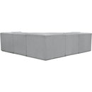  Manufacturer Color_Grey -- Ollie 98" Grey Boucle Fabric Upholstered 5 pc Modular Sectional IMAGE 3
