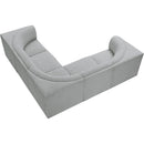  Manufacturer Color_Grey -- Ollie 98" Grey Boucle Fabric Upholstered 5 pc Modular Sectional IMAGE 4