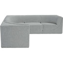  Manufacturer Color_Grey -- Ollie 98" Grey Boucle Fabric Upholstered 5 pc Modular Sectional IMAGE 6