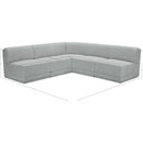  Manufacturer Color_Grey -- Ollie 94" Grey Boucle Fabric Upholstered 5 pc Modular Sectional IMAGE 10