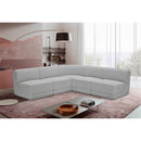  Manufacturer Color_Grey -- Ollie 94" Grey Boucle Fabric Upholstered 5 pc Modular Sectional IMAGE 2
