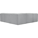  Manufacturer Color_Grey -- Ollie 94" Grey Boucle Fabric Upholstered 5 pc Modular Sectional IMAGE 3