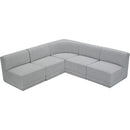  Manufacturer Color_Grey -- Ollie 94" Grey Boucle Fabric Upholstered 5 pc Modular Sectional IMAGE 5
