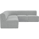  Manufacturer Color_Grey -- Ollie 94" Grey Boucle Fabric Upholstered 5 pc Modular Sectional IMAGE 6