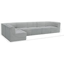  Manufacturer Color_Grey -- Ollie 158" Grey Boucle Fabric Upholstered 6 pc Modular Sectional IMAGE 15
