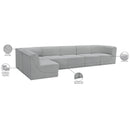  Manufacturer Color_Grey -- Ollie 158" Grey Boucle Fabric Upholstered 6 pc Modular Sectional IMAGE 16