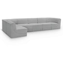  Manufacturer Color_Grey -- Ollie 158" Grey Boucle Fabric Upholstered 6 pc Modular Sectional IMAGE 1