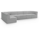 Meridian Ollie Grey Boucle Fabric Modular Sectional IMAGE 1