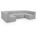 Meridian Ollie Grey Boucle Fabric Modular Sectional IMAGE 1