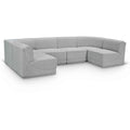  Manufacturer Color_Grey -- Ollie 128" Grey Boucle Fabric Upholstered 6 pc Modular Sectional IMAGE 1