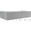  Manufacturer Color_Grey -- Ollie 128" Grey Boucle Fabric Upholstered 6 pc Modular Sectional IMAGE 3