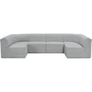  Manufacturer Color_Grey -- Ollie 128" Grey Boucle Fabric Upholstered 6 pc Modular Sectional IMAGE 4