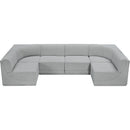  Manufacturer Color_Grey -- Ollie 128" Grey Boucle Fabric Upholstered 6 pc Modular Sectional IMAGE 5