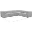  Manufacturer Color_Grey -- Ollie 128" Grey Boucle Fabric Upholstered 6 pc Modular Sectional IMAGE 12