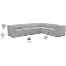  Manufacturer Color_Grey -- Ollie 128" Grey Boucle Fabric Upholstered 6 pc Modular Sectional IMAGE 13