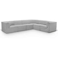  Manufacturer Color_Grey -- Ollie 128" Grey Boucle Fabric Upholstered 6 pc Modular Sectional IMAGE 1