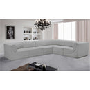  Manufacturer Color_Grey -- Ollie 128" Grey Boucle Fabric Upholstered 6 pc Modular Sectional IMAGE 2