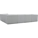 Manufacturer Color_Grey -- Ollie 128" Grey Boucle Fabric Upholstered 6 pc Modular Sectional IMAGE 3