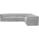  Manufacturer Color_Grey -- Ollie 128" Grey Boucle Fabric Upholstered 6 pc Modular Sectional IMAGE 4