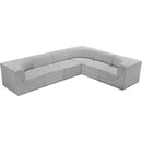  Manufacturer Color_Grey -- Ollie 128" Grey Boucle Fabric Upholstered 6 pc Modular Sectional IMAGE 5