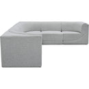  Manufacturer Color_Grey -- Ollie 128" Grey Boucle Fabric Upholstered 6 pc Modular Sectional IMAGE 6