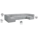  Manufacturer Color_Grey -- Ollie 158" Grey Boucle Fabric Upholstered 7 pc Modular Sectional IMAGE 14