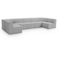  Manufacturer Color_Grey -- Ollie 158" Grey Boucle Fabric Upholstered 7 pc Modular Sectional IMAGE 1