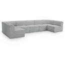  Manufacturer Color_Grey -- Ollie 158" Grey Boucle Fabric Upholstered 7 pc Modular Sectional IMAGE 1