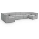 Meridian Ollie Grey Boucle Fabric Modular Sectional IMAGE 1