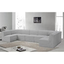  Manufacturer Color_Grey -- Ollie 158" Grey Boucle Fabric Upholstered 7 pc Modular Sectional IMAGE 2