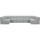  Manufacturer Color_Grey -- Ollie 158" Grey Boucle Fabric Upholstered 7 pc Modular Sectional IMAGE 5
