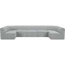 Meridian Ollie Grey Boucle Fabric Modular Sectional IMAGE 5