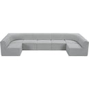  Manufacturer Color_Grey -- Ollie 158" Grey Boucle Fabric Upholstered 7 pc Modular Sectional IMAGE 6