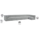  Manufacturer Color_Grey -- Ollie 188" Grey Boucle Fabric Upholstered 7 pc Modular Sectional IMAGE 16