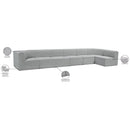 Meridian Ollie Grey Boucle Fabric Modular Sectional IMAGE 16