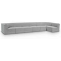  Manufacturer Color_Grey -- Ollie 188" Grey Boucle Fabric Upholstered 7 pc Modular Sectional IMAGE 1