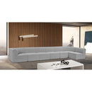 Manufacturer Color_Grey -- Ollie 188" Grey Boucle Fabric Upholstered 7 pc Modular Sectional IMAGE 2