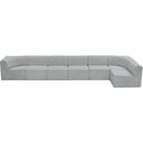  Manufacturer Color_Grey -- Ollie 188" Grey Boucle Fabric Upholstered 7 pc Modular Sectional IMAGE 6