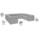  Manufacturer Color_Grey -- Ollie 128" Grey Boucle Fabric Upholstered 8 pc Modular Sectional IMAGE 15