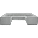  Manufacturer Color_Grey -- Ollie 128" Grey Boucle Fabric Upholstered 8 pc Modular Sectional IMAGE 5