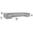 Meridian Ollie Grey Boucle Fabric Modular Sectional IMAGE 13