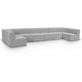  Manufacturer Color_Grey -- Ollie 188" Grey Boucle Fabric Upholstered 8 pc Modular Sectional IMAGE 1