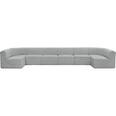  Manufacturer Color_Grey -- Ollie 188" Grey Boucle Fabric Upholstered 8 pc Modular Sectional IMAGE 4