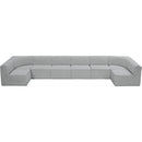  Manufacturer Color_Grey -- Ollie 188" Grey Boucle Fabric Upholstered 8 pc Modular Sectional IMAGE 5